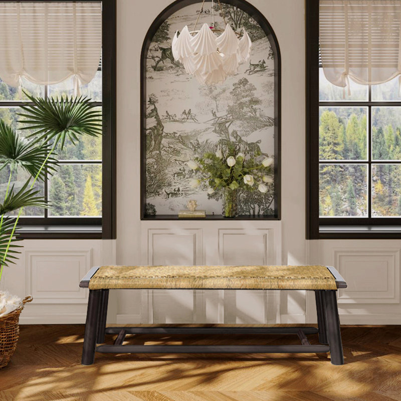 Banc en bois massif Farmhouse, Noyer