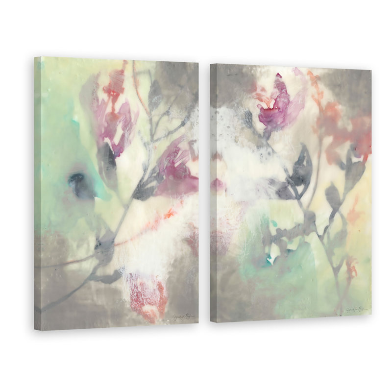 « clouded fleurs », ensemble de 2 reproductions d’art en acrylique sur toile, H 18 po x l 12 po x L 1,5 po