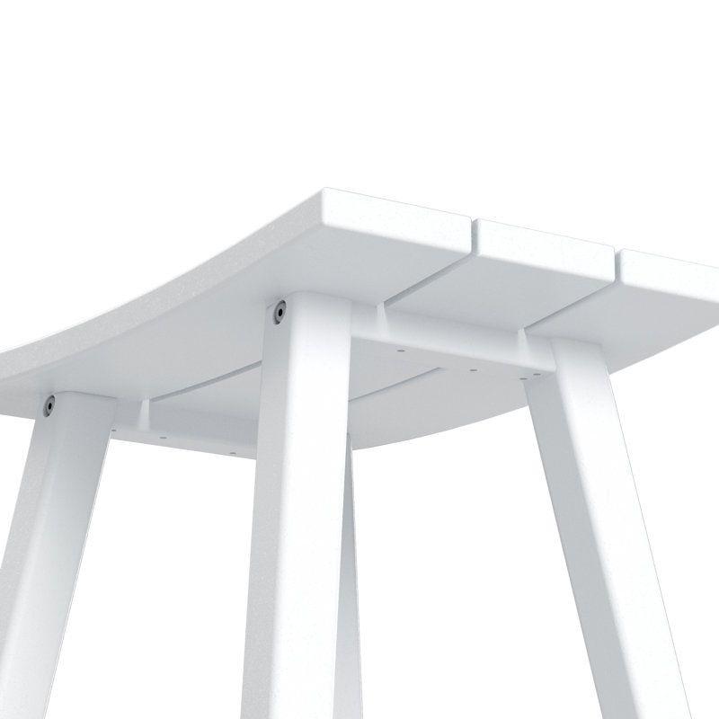 Tabouret d'extérieur Laguna, Tabouret de comptoir (siège d'une hauteur de 24 p, Blanc