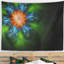 Fleur de couleur florale vert foncé en tapisserie noir-28487040