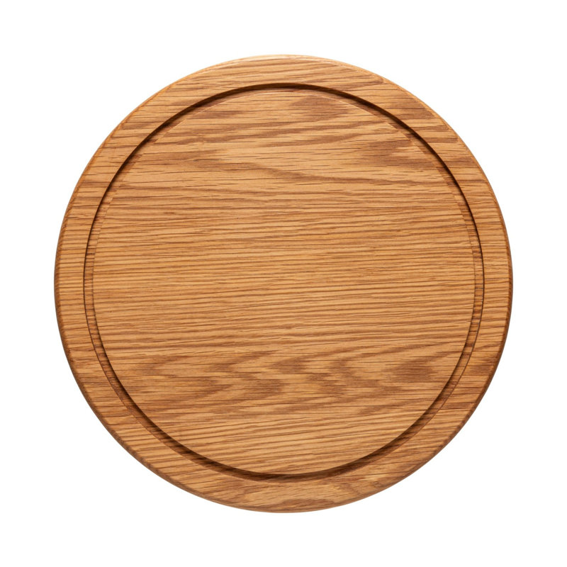 Oak Wood Round Board/Lid With Groove