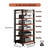 6-Tier Audio Rack Tower With Adjustable Wooden Shelves, High Weight Capacity