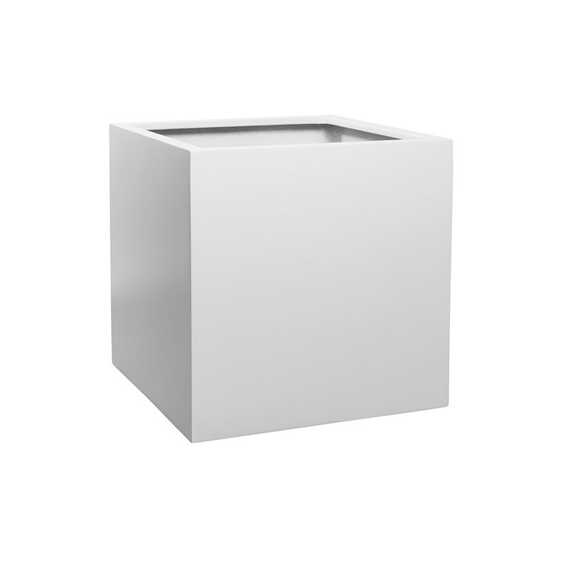 Bloc XL, pot à fleurs blanc mat, H 23,62 po x l 23,62 po x P 23,62 po, Blanc mat