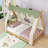 Whimsical Forest Wooden House Bed With Detachable Tent And Roof-1347450057-1347450059