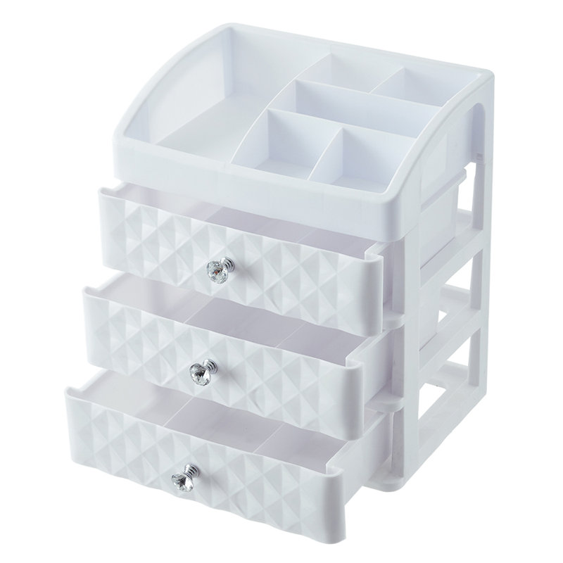 Plastic Makeup Organizer with 3 Drawers