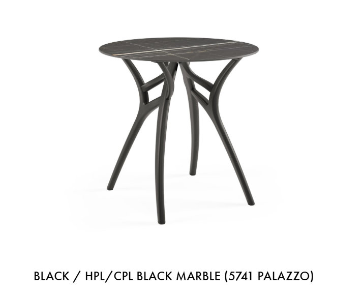 Tilia Ivy - L 77cm Round Table, Black Marble