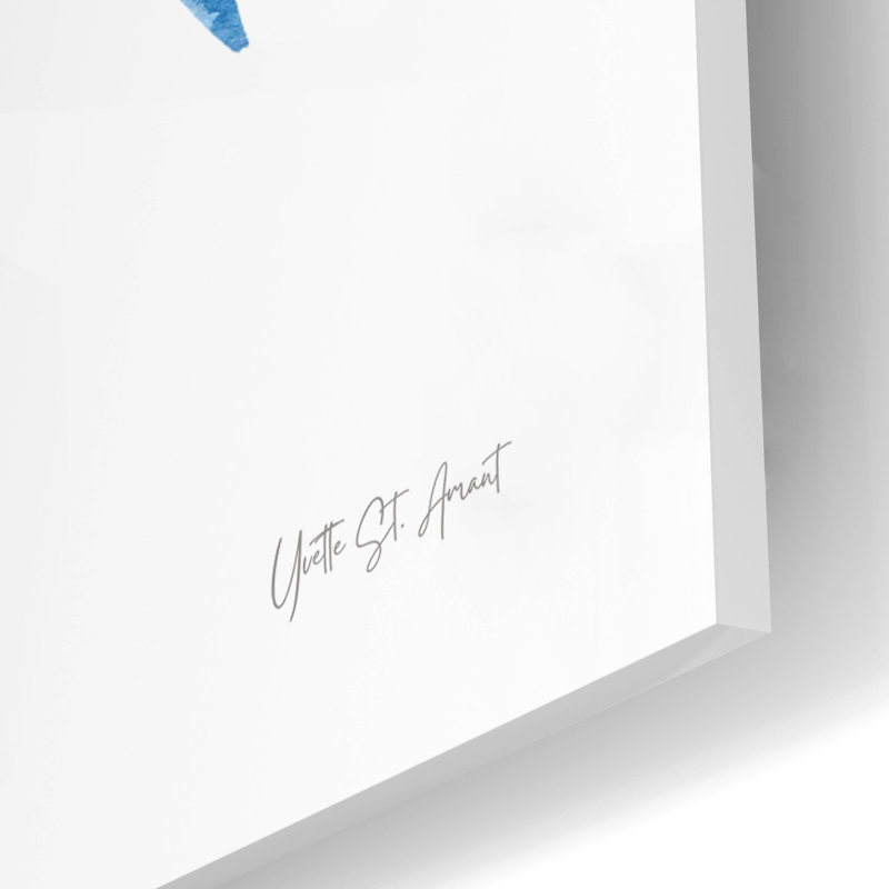 «Blue Leaf Lemons 1» par Yvette St. Amant, art mural en verre acrylique, H 16 po x l 12 po x P 0,13 po