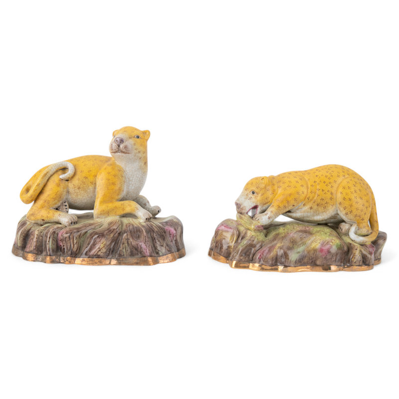 Porcelain Leopards Pair