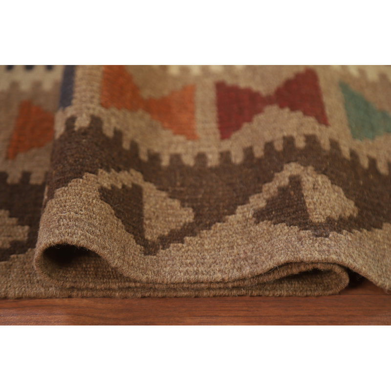 Tapis multicolore en laine réversible Kilim 7 x 9
