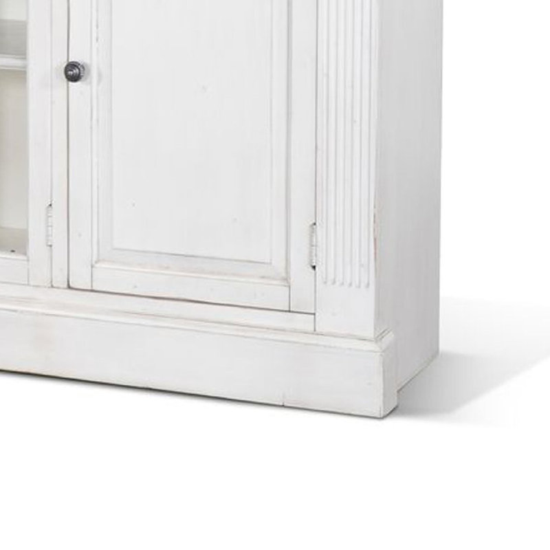 Meuble télé Ivvy, tablettes, moulure en bois brun blanc, 81 po