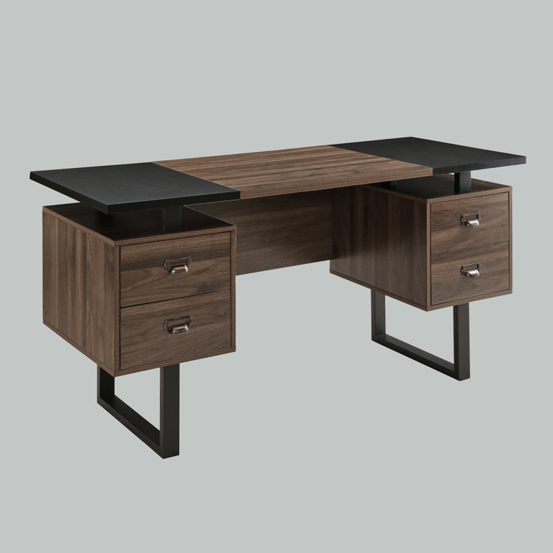 Sousa Iron Standing Desk, Walnut/Black