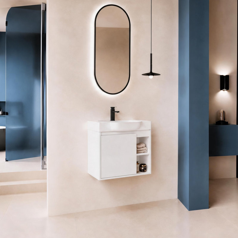 Meuble-lavabo flottant 24 po Slimbay, Blanc, 24"