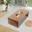 Table basse de plancher en bambou pliable entièrement assemblée - Bureau bas portatif pour la méditation et le thé, finition noyer-1128226706