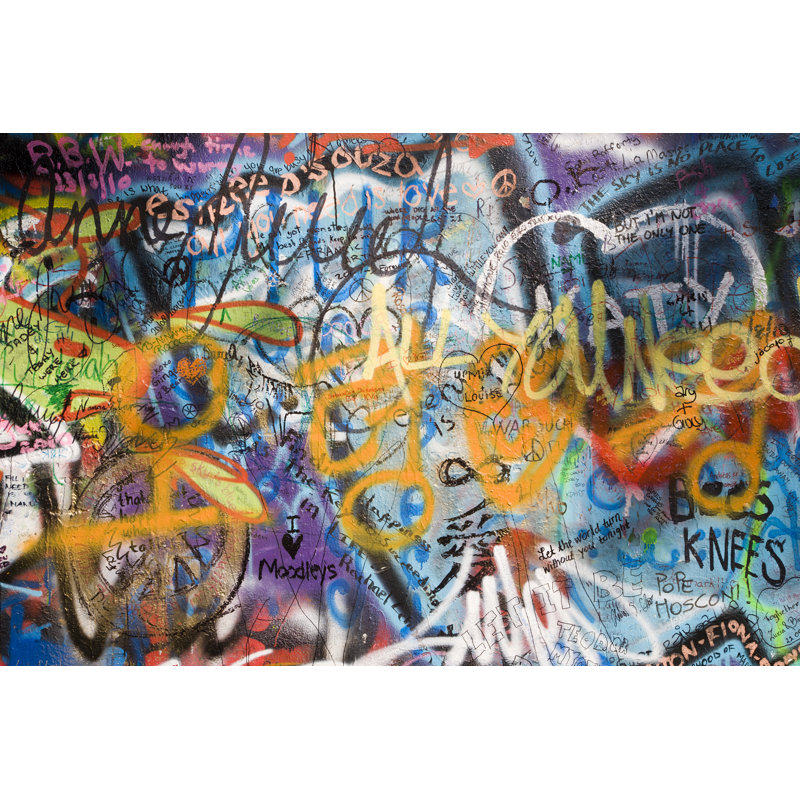 Prague - Lennon Wall by Sedmak - Wrapped Canvas Print, 30cm H x 46cm W