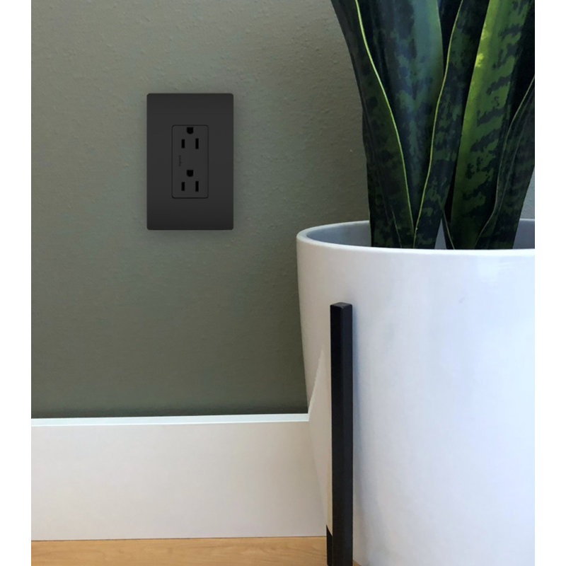 Prise de courant rectangle 15 ampères Legrand Radiant Decorator, Amande légère