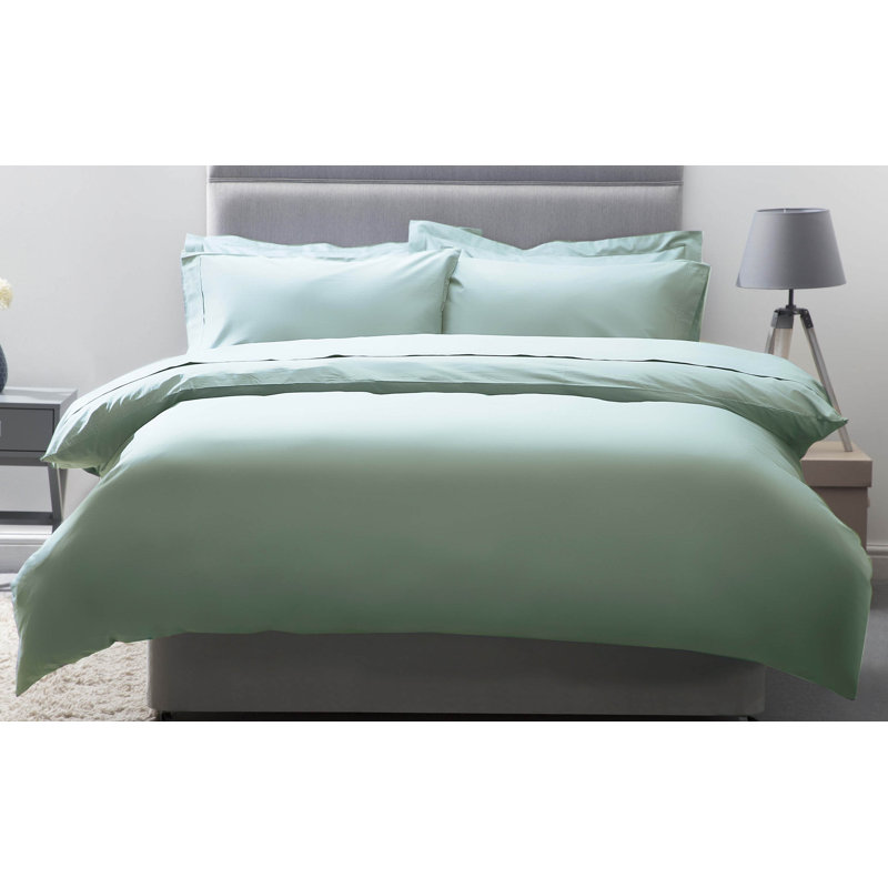 Plain Dye 200 TC Egyptian-Quality Cotton Cotton Solid Colour Duvet Cover, Super King Duvet Cover , Thyme