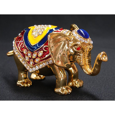 5" Feng Shui Bejewelled Victory Elephant Statue