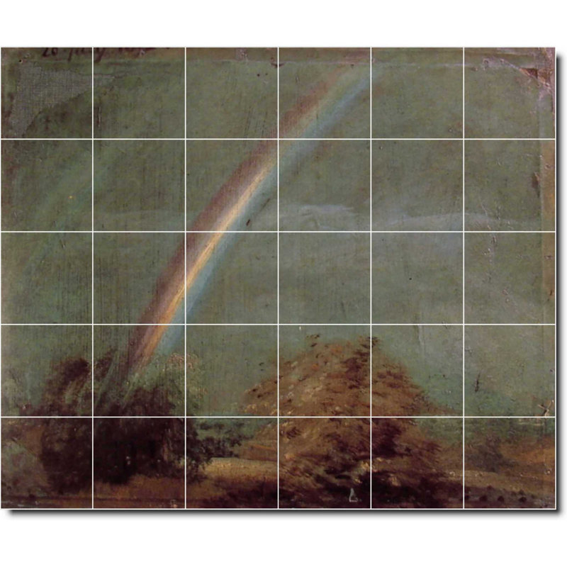 Carreau de céramique décorative 25,5 po x 21,25 po 4,25 po x 4,25 po, Paysage 01944