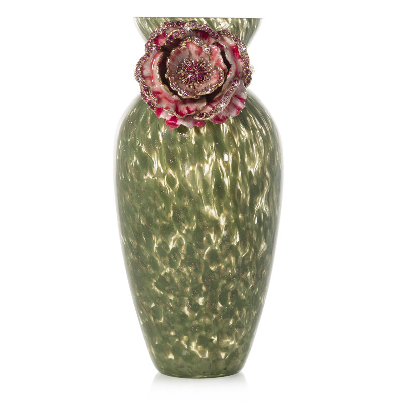 Green/Red 8.5" Ceramic Table Vase