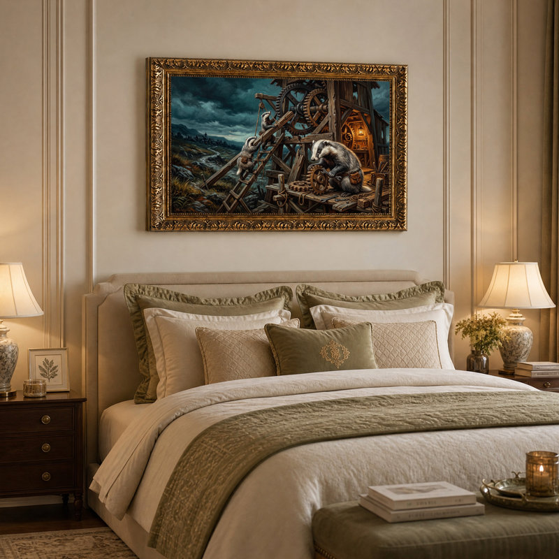 Art mural sur toile Badgers In Dark Steampunk, H 16 po x l 24 po