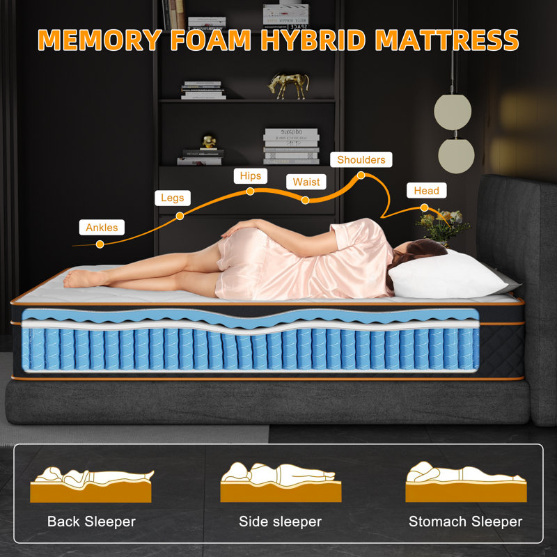 10-Inch/12-Inch/Medium Firm Cooling Gel Memory Foam Blend Mattress, Boxed, With Certipur-Us Certification., King, 12"