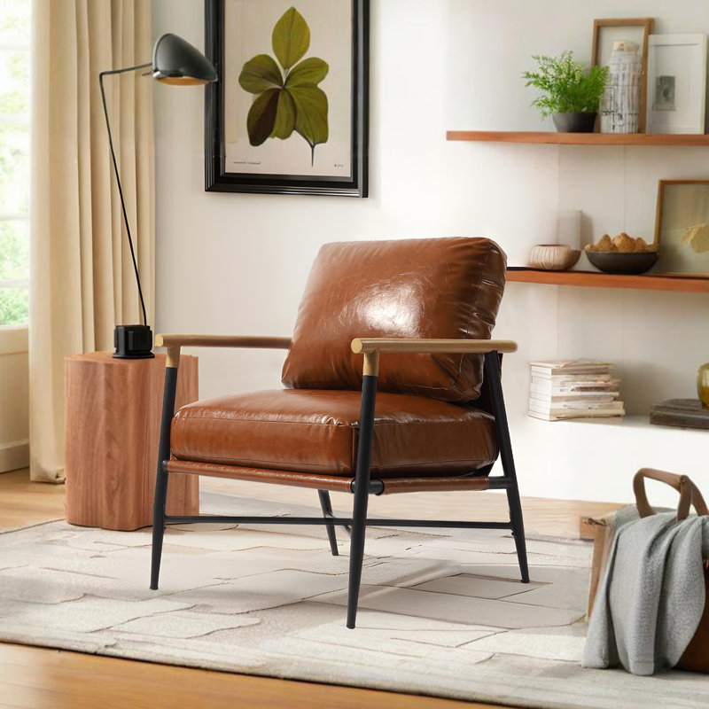 Fauteuil d'appoint en cuir Dajauna