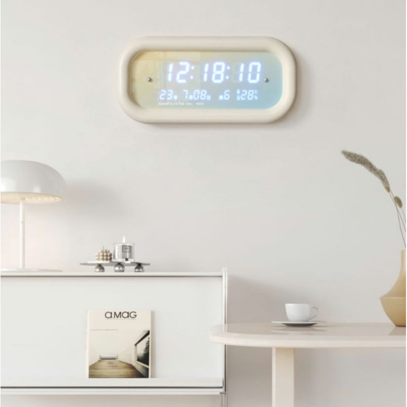 Bedroom Alarm Clock, Automatic Digital Desk Clock, Electric Clock With Adjustable Dimmer, Automatic Daylight Saving Time, USB Port, Date, Temperature, Nap Time