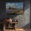 Toile plume noire et dorée, art mural abstrait de luxe - décor moderne glamour, impression de texture élégante pour chambre à coucher, grande peinture de nature-626068814