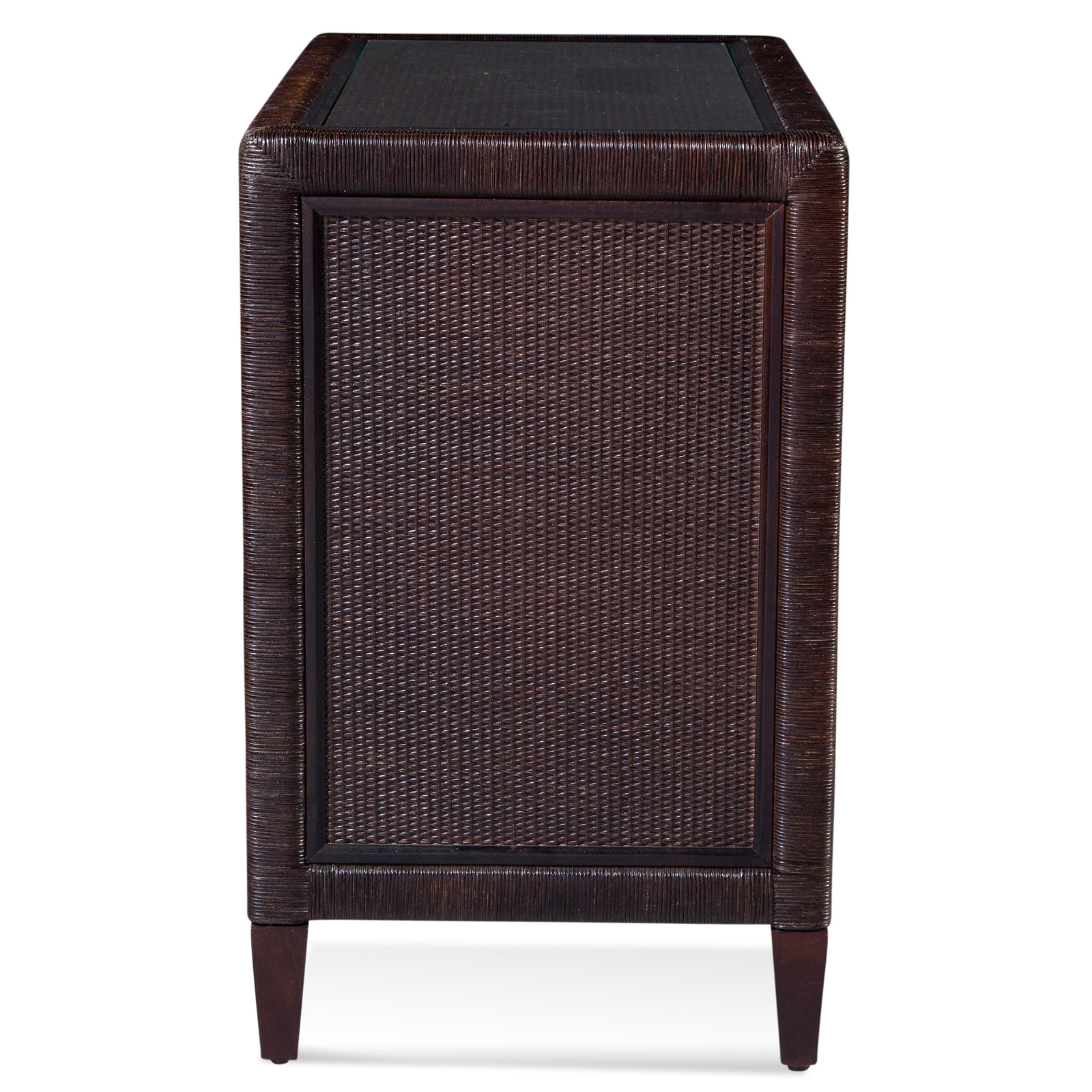 Warwick 36" Wicker Dresser, Java, Satin Brass