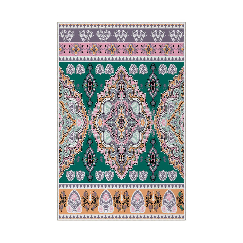 Luxurious Woven Carpet 5.2 x 7.5 ft, 100% Polyester, 0.4 in Pile Height | Antibacterial, Non-Slip PVC Dot Underside, Machine Washable | Elegant 3D Digital Print Design, Perfect for Living Room & Bedroom Décor