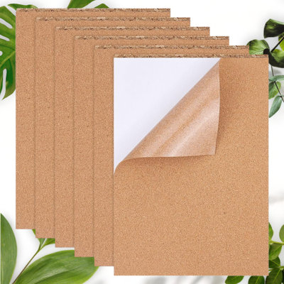 8 Pack Self-Adhesive Cork Sheets 1mm Thick