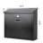 Mail Boxes With Key Lock,Locking Mailbox Wall Mounted,Security Mailbox With Lock And Key,Large Capacity,Steel Cover Metal Postbox For House,14.2X 4X 12.6 Inch, Black