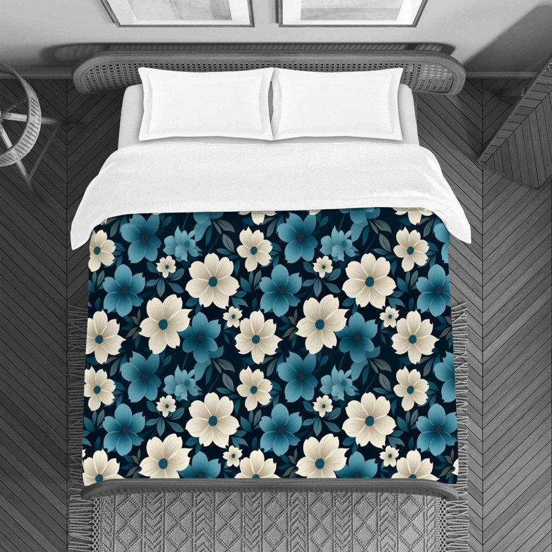 Housse de couette , Housse de couette pour grand lit, Marine / vert