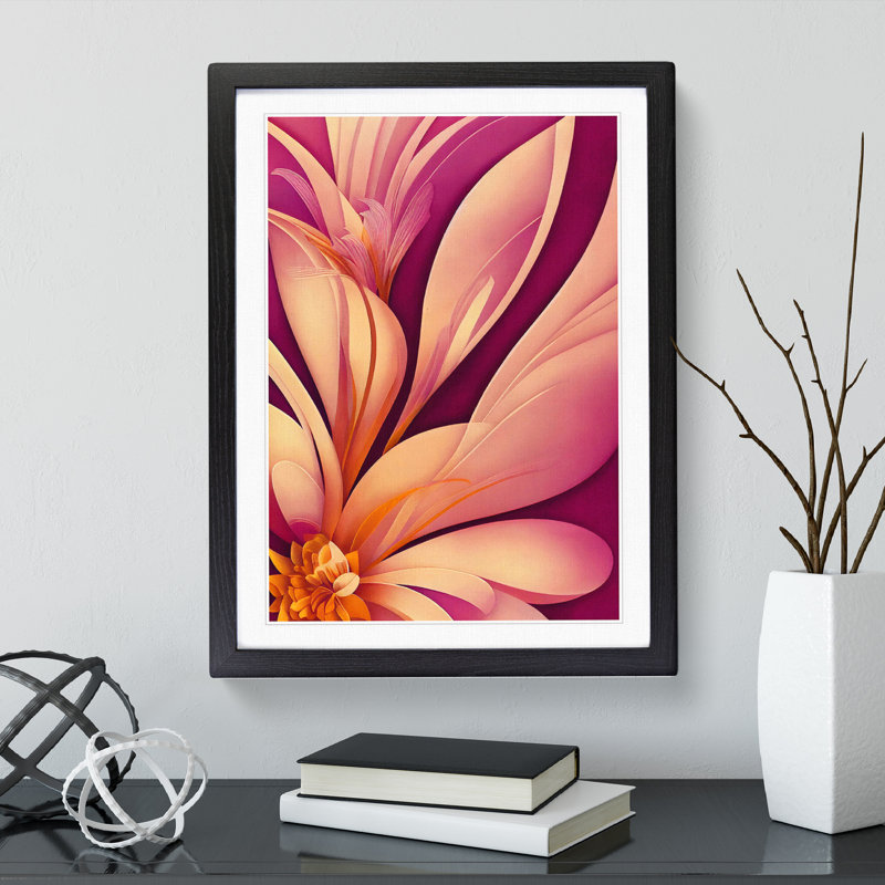 The Victorious Flowers - Single Picture Frame Painting, 64cm H x 46cm W x 2cm D, Black