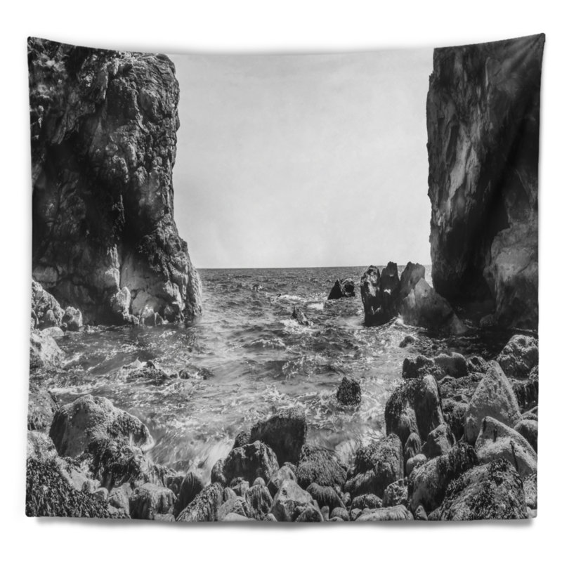 Tapisserie, paysage marin, falaises du bas, Dorset, Angleterre, H 32 po x l 39 po
