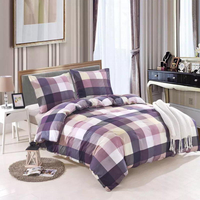 Adalia Plaid Duvet Cover Set with Pillowcases Included, 155 x 200cm Duvet Cover + 1 Pillowcase (80 x 80)