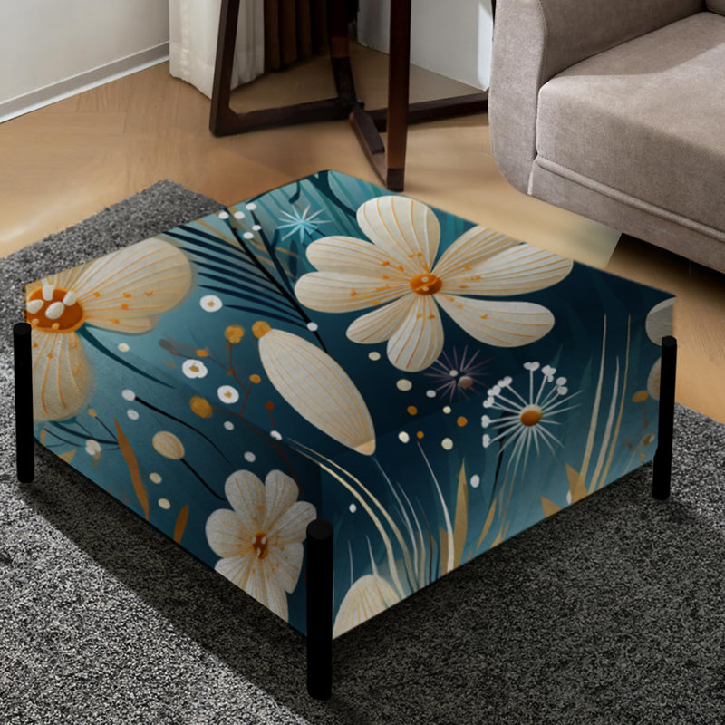 Ferns Minimalisme - Motif bohème - Grand repose-pieds carré floral