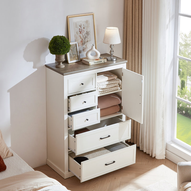 Commode 5 tiroirs pour chambre à coucher, commode haute, rangement pour commode, commode de chambre