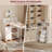 L-Shaped Folding Nail Table, Nail Desk with Built-in Charging Station, 5-Tier Storage Rack & 3 Drawers, Professional Manicure Desk for Salon, Spa, or Home Use, Space-Saving Workstation, White-1935987500