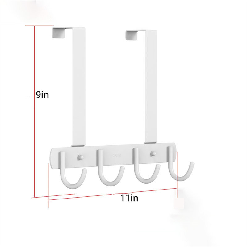 Support à crochets en acier inoxydable, H 9,05 po x l 11 po x P 1,77 po
