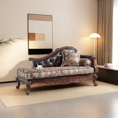Elegant Faux Leather Chaise Lounge