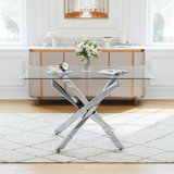 Arlen Glass Pedestal Dining Table for 4 or 6 People