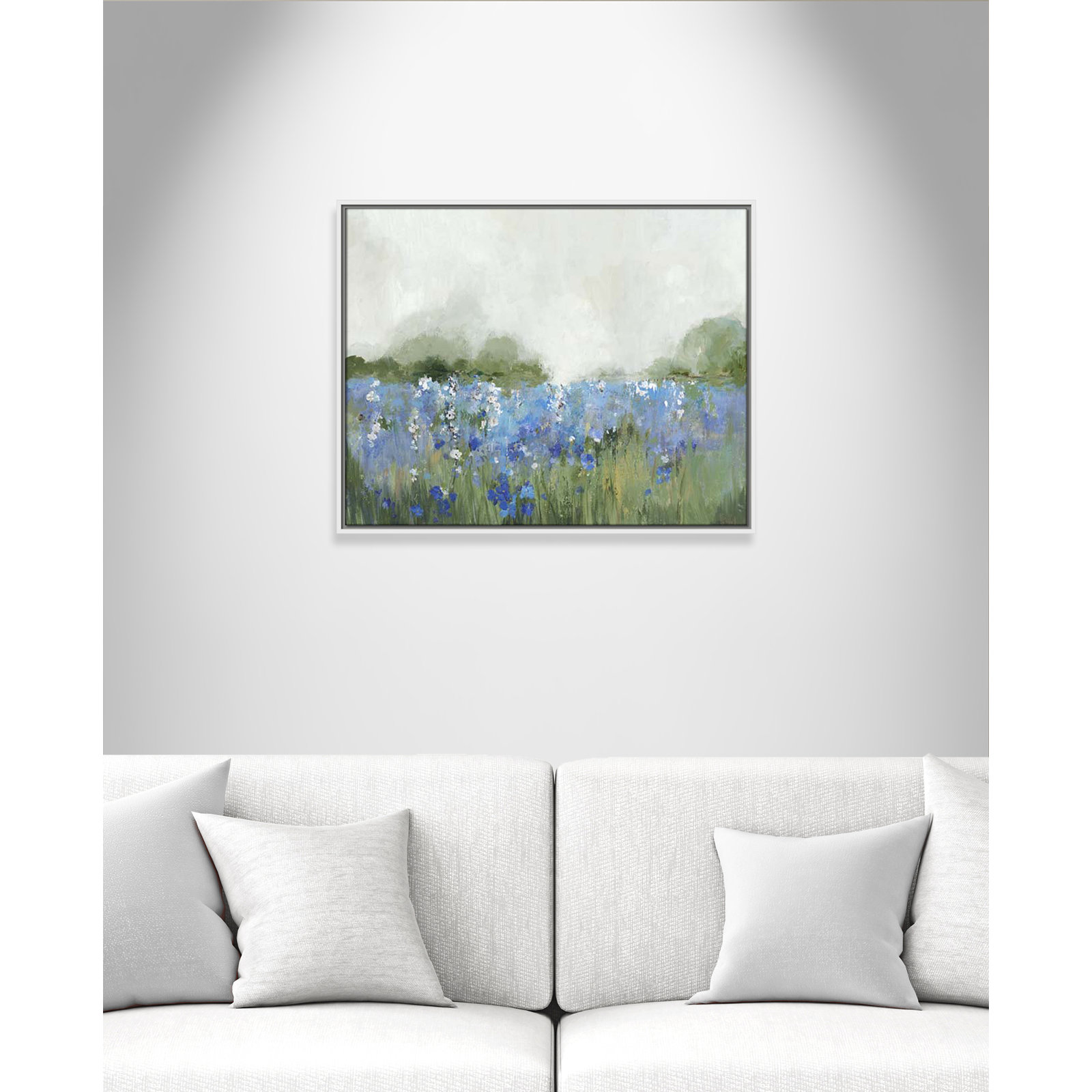 Meadows Bluebells Field by Allison Pearce, 23.5" H x 29.5" W x 2" D, White Framed