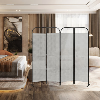 Folding Room Divider Screen, Privacy Room Separation Panel for Bedroom, Living Room, Office, 68 x 71 inch, Swing