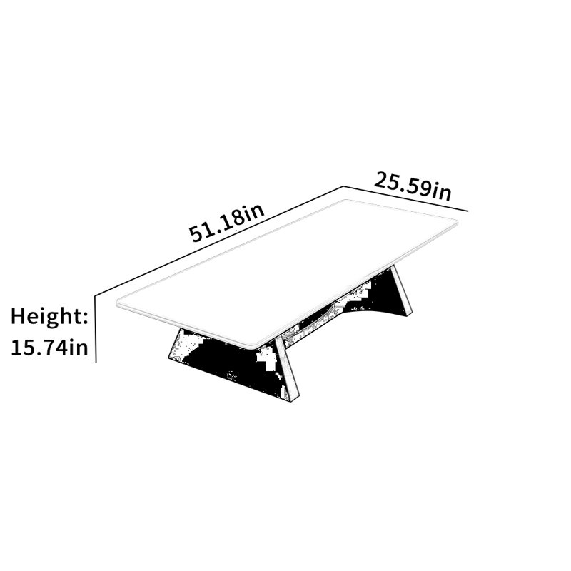 Indira, 15.74" H x 51.18" L x 25.59" W, White/Gray