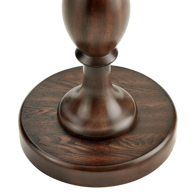  Table de bout à piédestal rond en bois 22 po Solmere, espresso, Brun