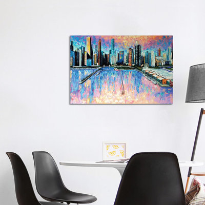 Chicago Skyline 1 Piece Wrapped Canvas Painting