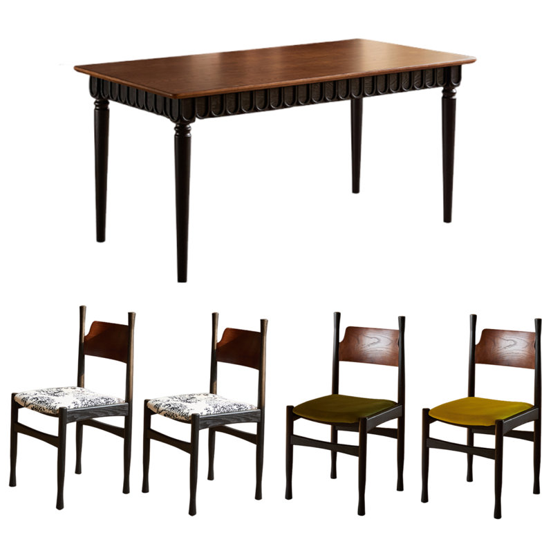 Table de salle à manger rectangulaire de style français, H 29,53 po x L 55,12 po x l 31,5 po