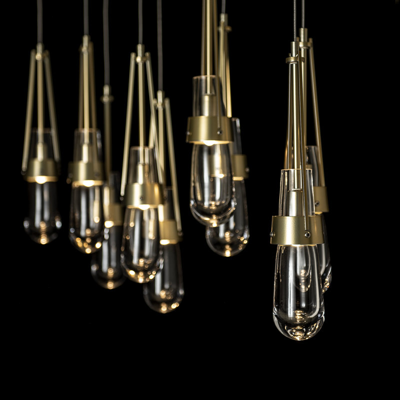 Link 10 - Light Pendant, Standard: 19" to 80", Modern Brass, Clear Glass