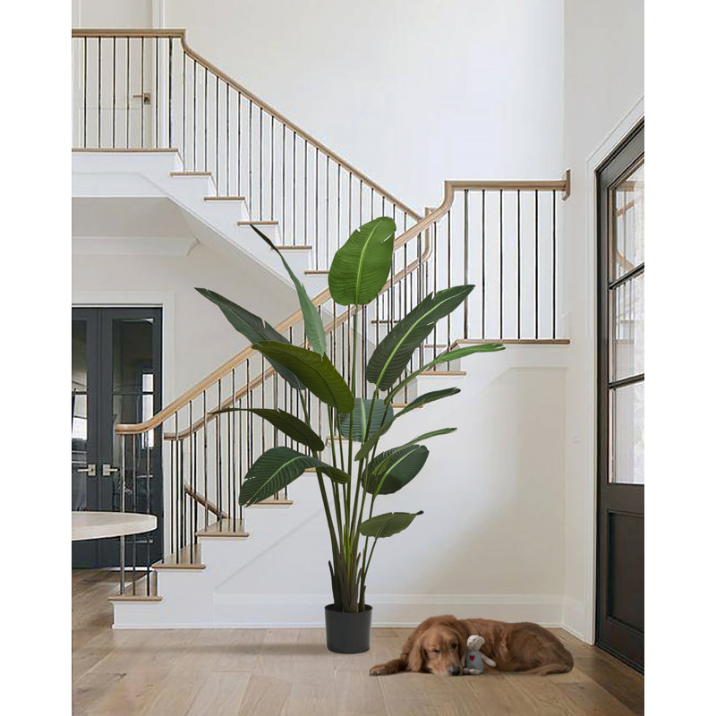 83'' Faux Banana Tree in Pot - Lifelike Decor